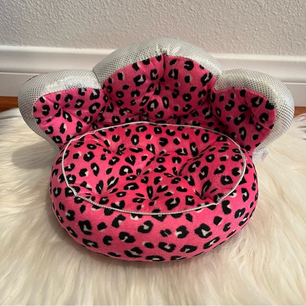 Justice Royal Plush Pet Bed Pink & Black Cheetah Print for 18” Dolls - No Cat